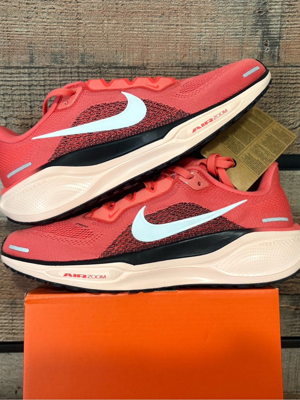 Nike Coral/White Air Zoom Running Sneakers